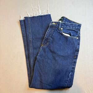Lauren Ralph Lauren straight Distress Frayed Denim Jeans Dark Wash Womens 4